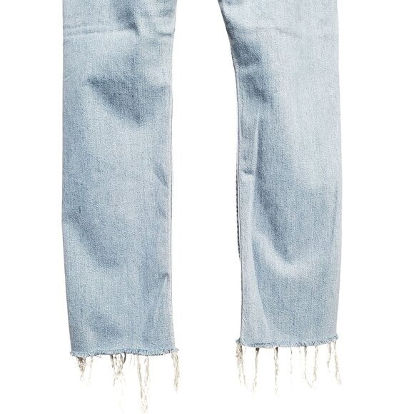 Hudson Womens 32 Jeans Riley Crop Relaxed Straight Distressed Denim Button Fly - Picture 6 of 13